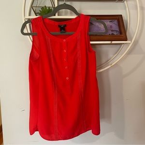 Ann Taylor Petite Women's XSP Extra Small Petite Coral Orange Sleeveless Shirt